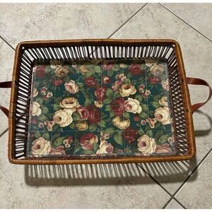 Wicker Basket‎ Serving Tray vintage